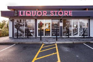 liquor store outside beside queens hotel new westminster